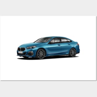 BMW 2 Series Gran Coupe Seaside Blue Metallic Posters and Art